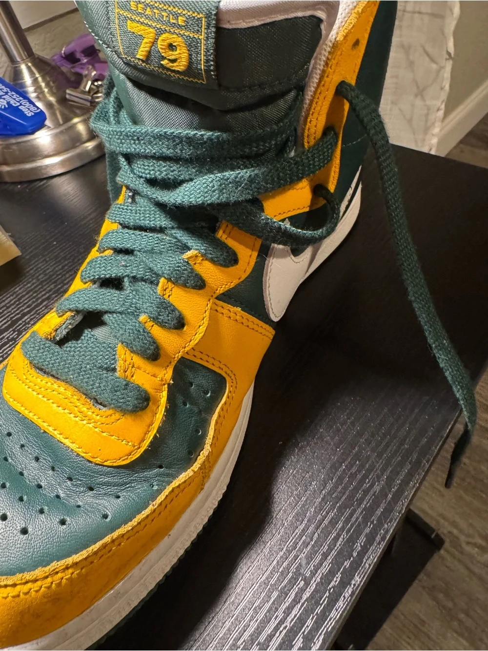 Nike Terminator High Seattle Super Sonics Men’s Green and Yellow